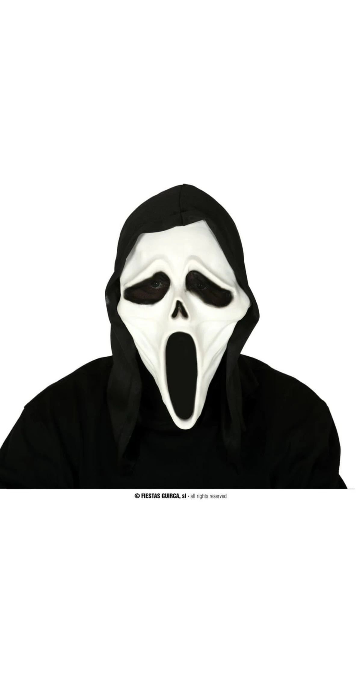 Hooded Killer Scream Latex Mask - Adult One Size