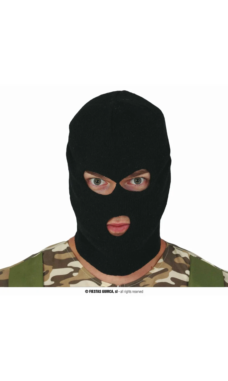 Black Balaclava (Hooded Thief) - Adult One Size