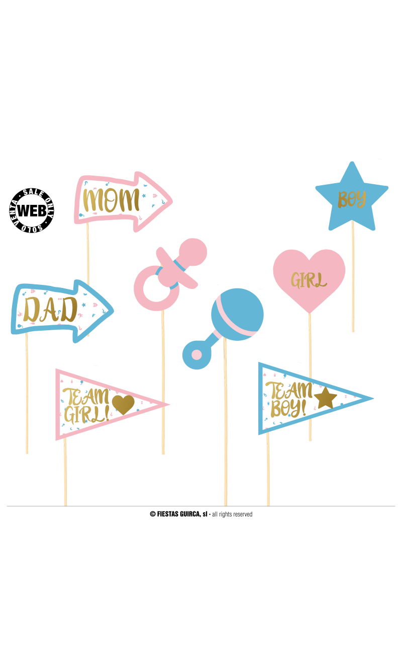 Gender Reveal Photo Props with Frame Boy or Girl?