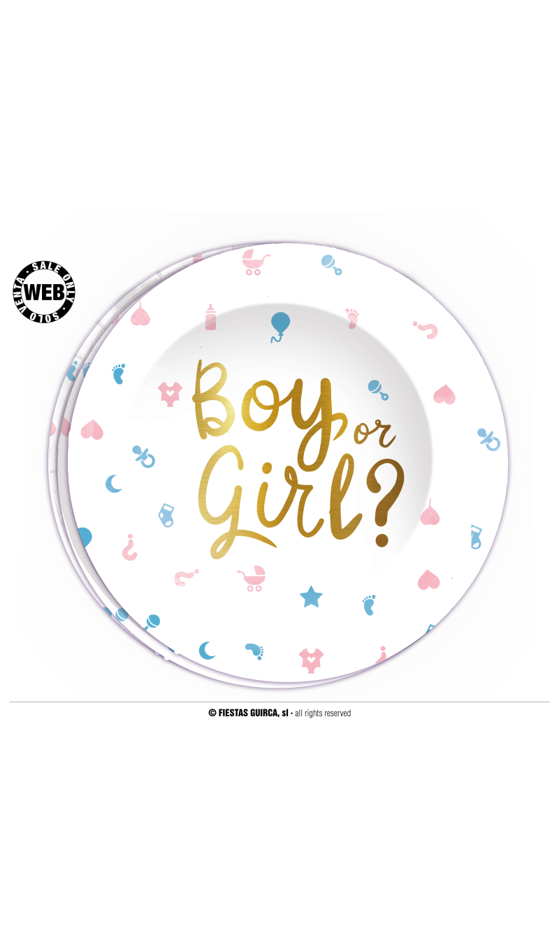 Gender Reveal Plates Boy or Girl? - 6pk