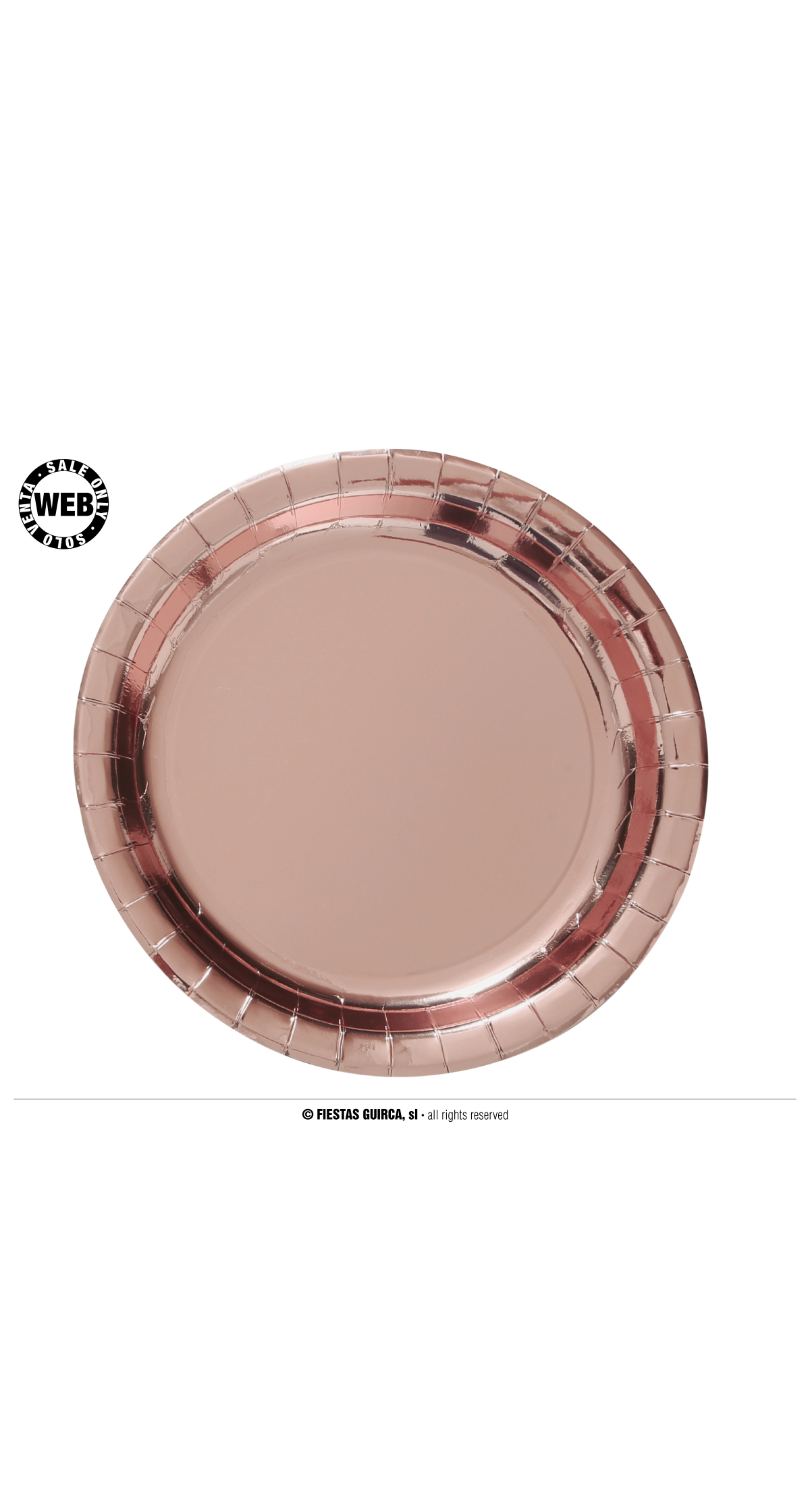 Rose Gold Round Plates 23cm - 6pk