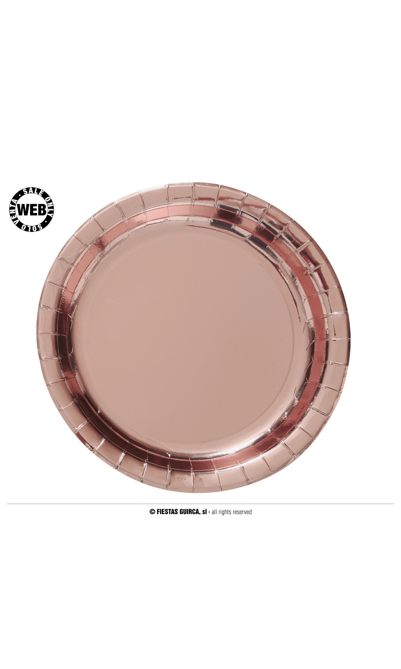 Rose Gold Round Plates 23cm - 6pk