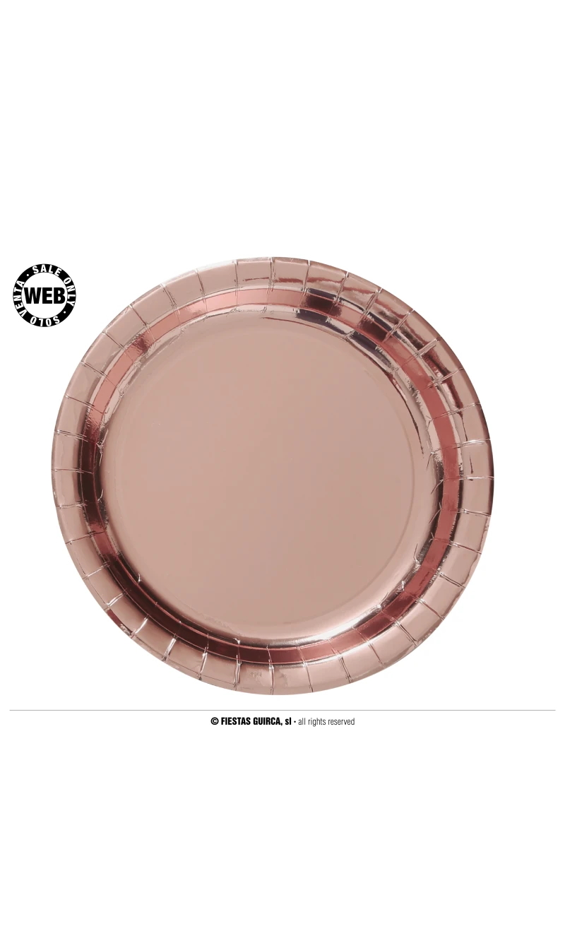 Rose Gold Round Plates 23cm - 6pk