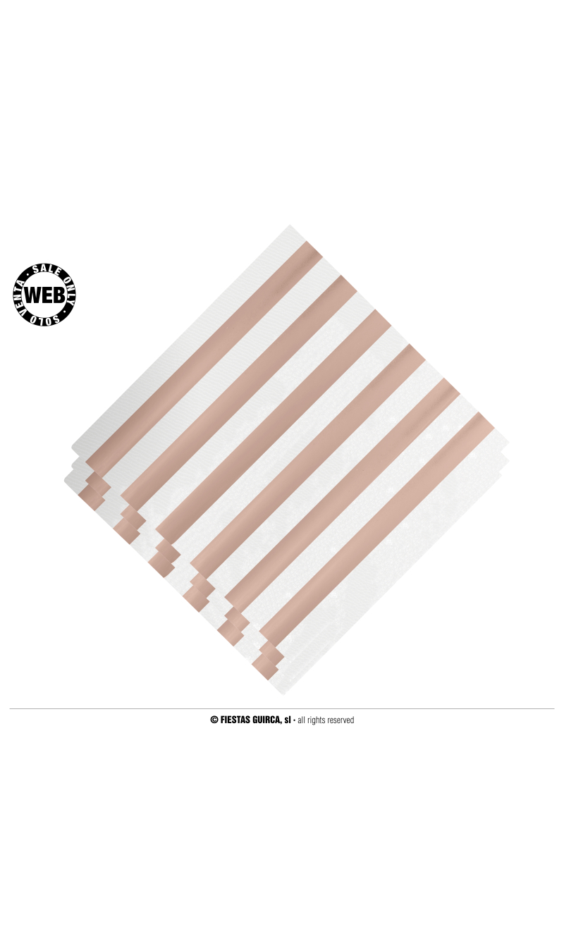 Rose Gold Napkins 33x33cm - 12pk