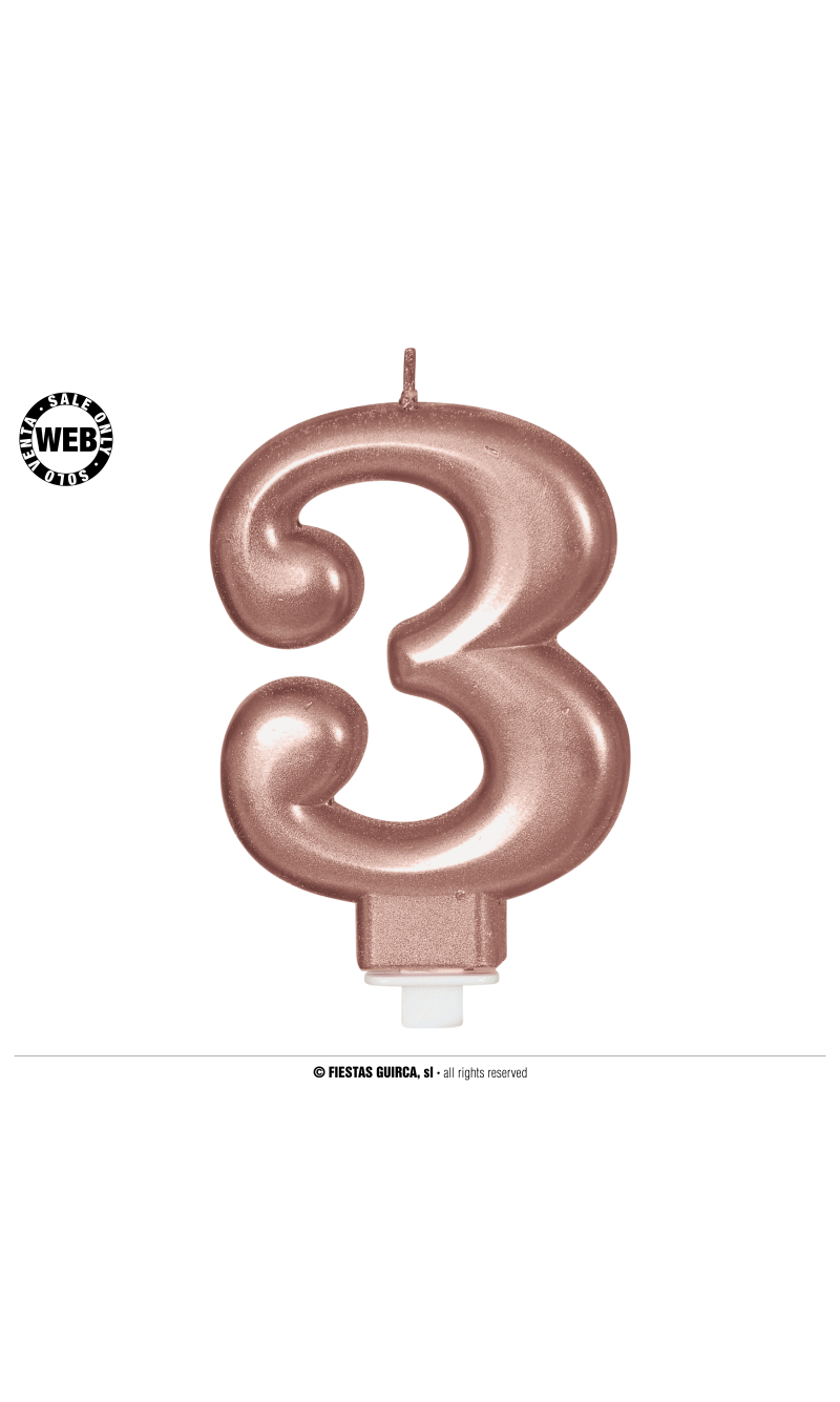Rose Gold Frosted Candle 8cm - No. 3