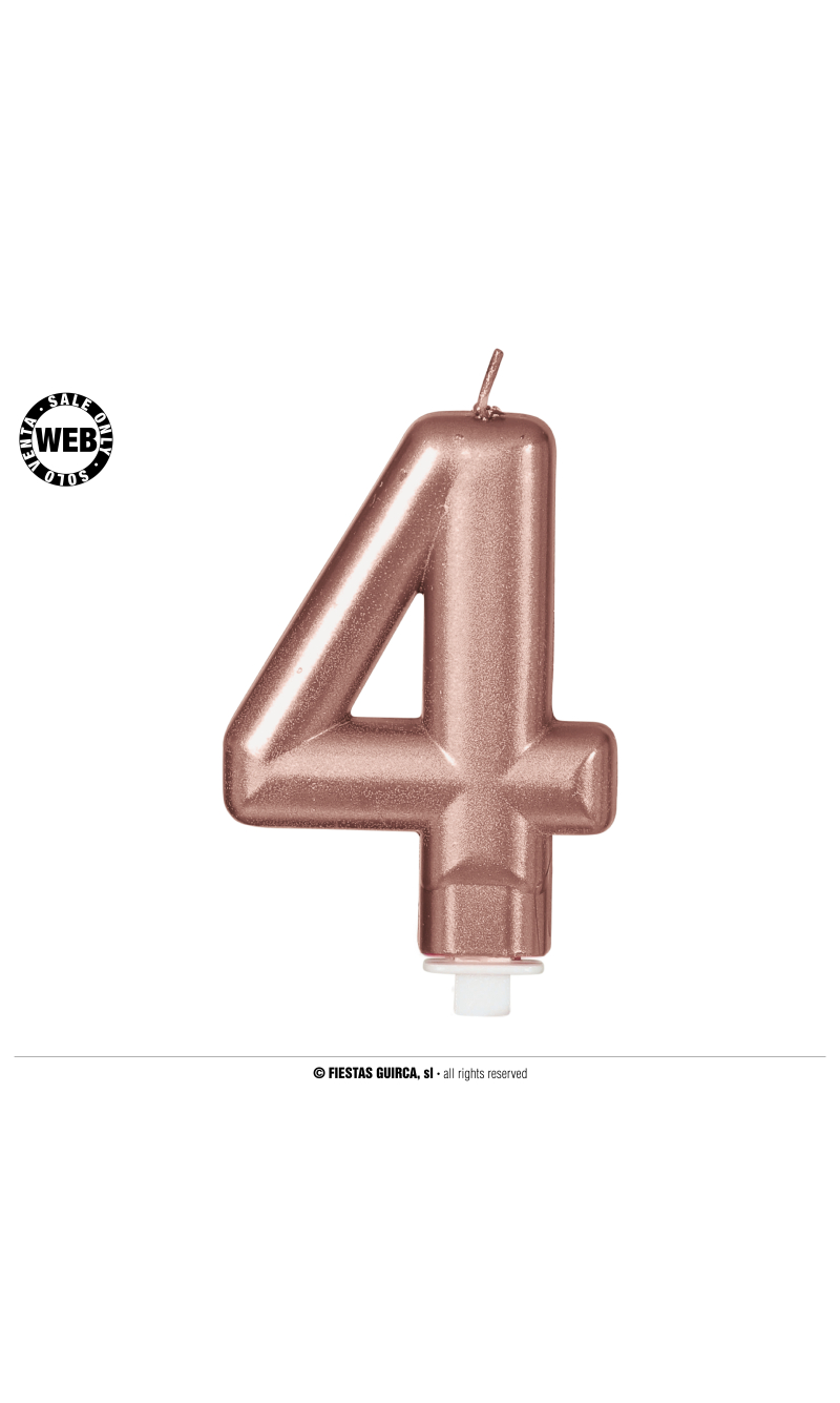 Rose Gold Frosted Candle 8cm - No. 4