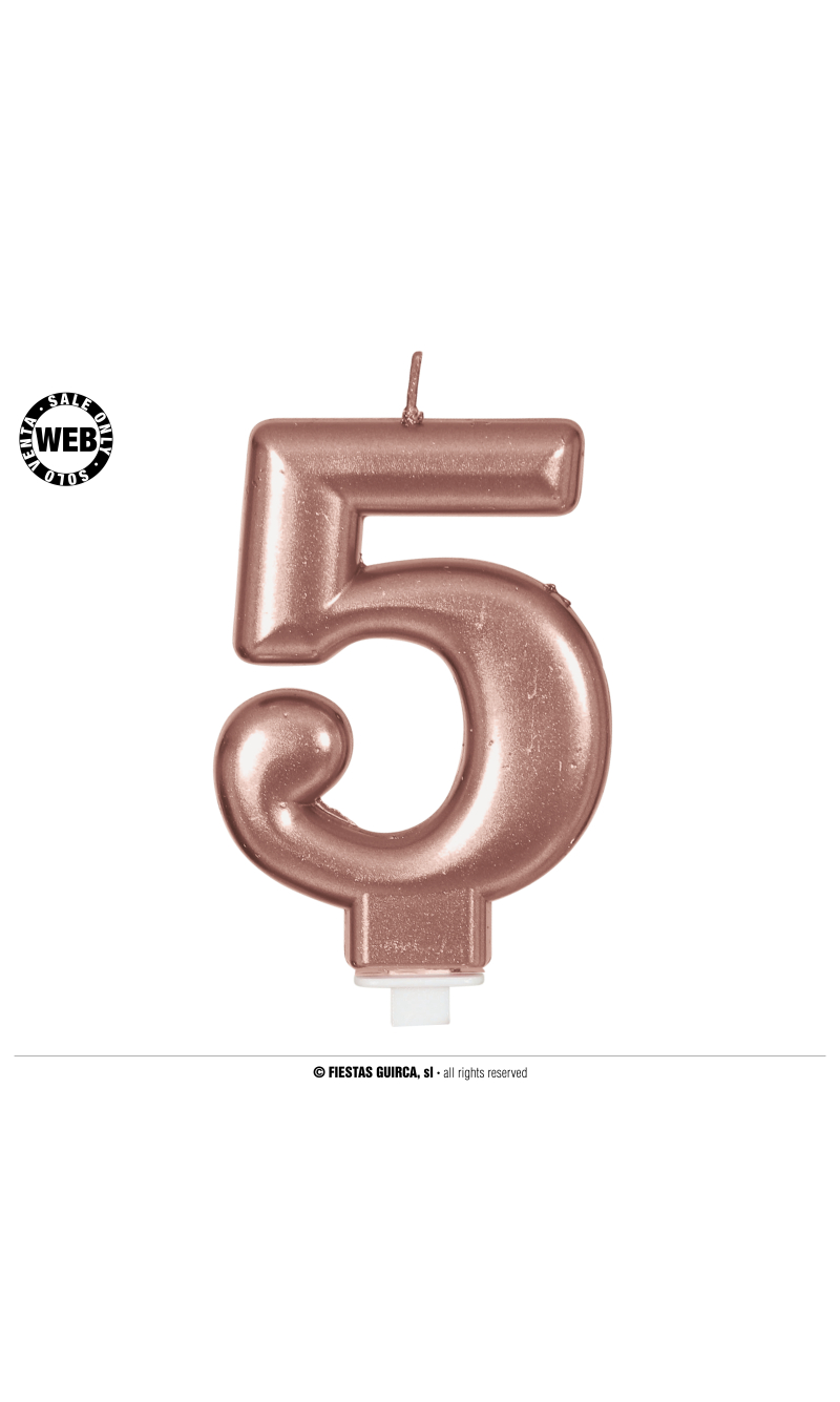 Rose Gold Frosted Candle 8cm - No. 5