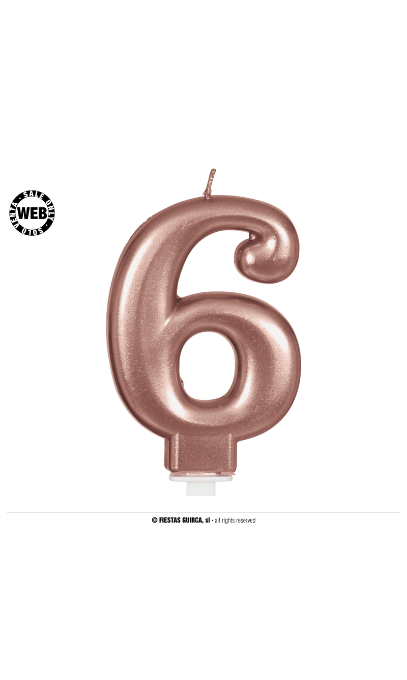 Rose Gold Frosted Candle 8cm - No. 6