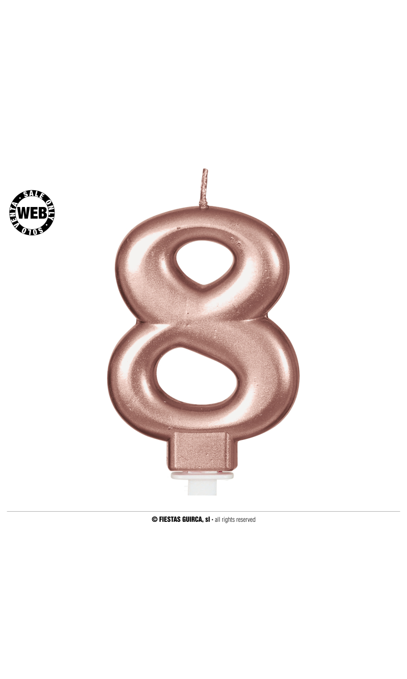 Rose Gold Frosted Candle 8cm - No. 8