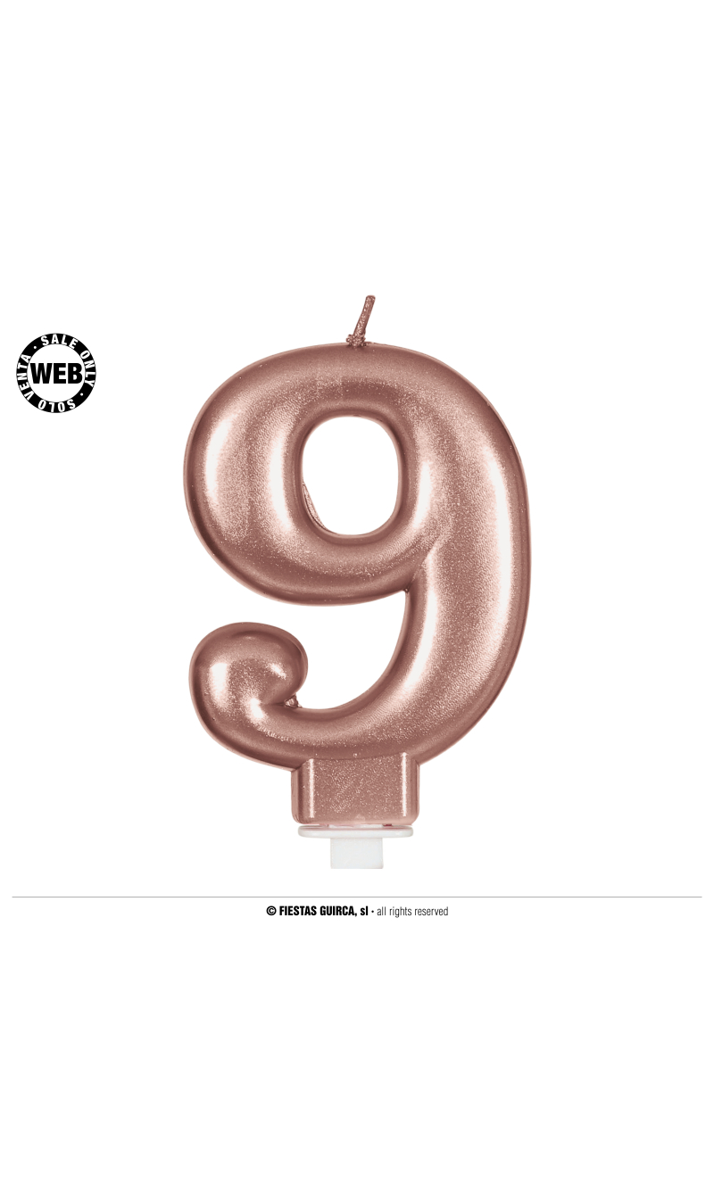 Rose Gold Frosted Candle 8cm - No. 9