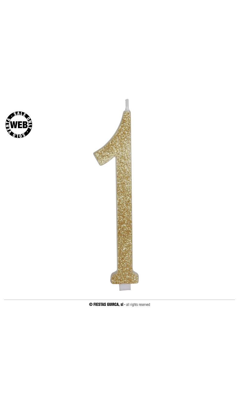 Gold Frosted Candle 12.5cm - No. 1