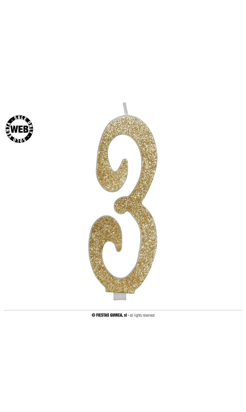 Gold Frosted Candle 12.5cm - No. 3