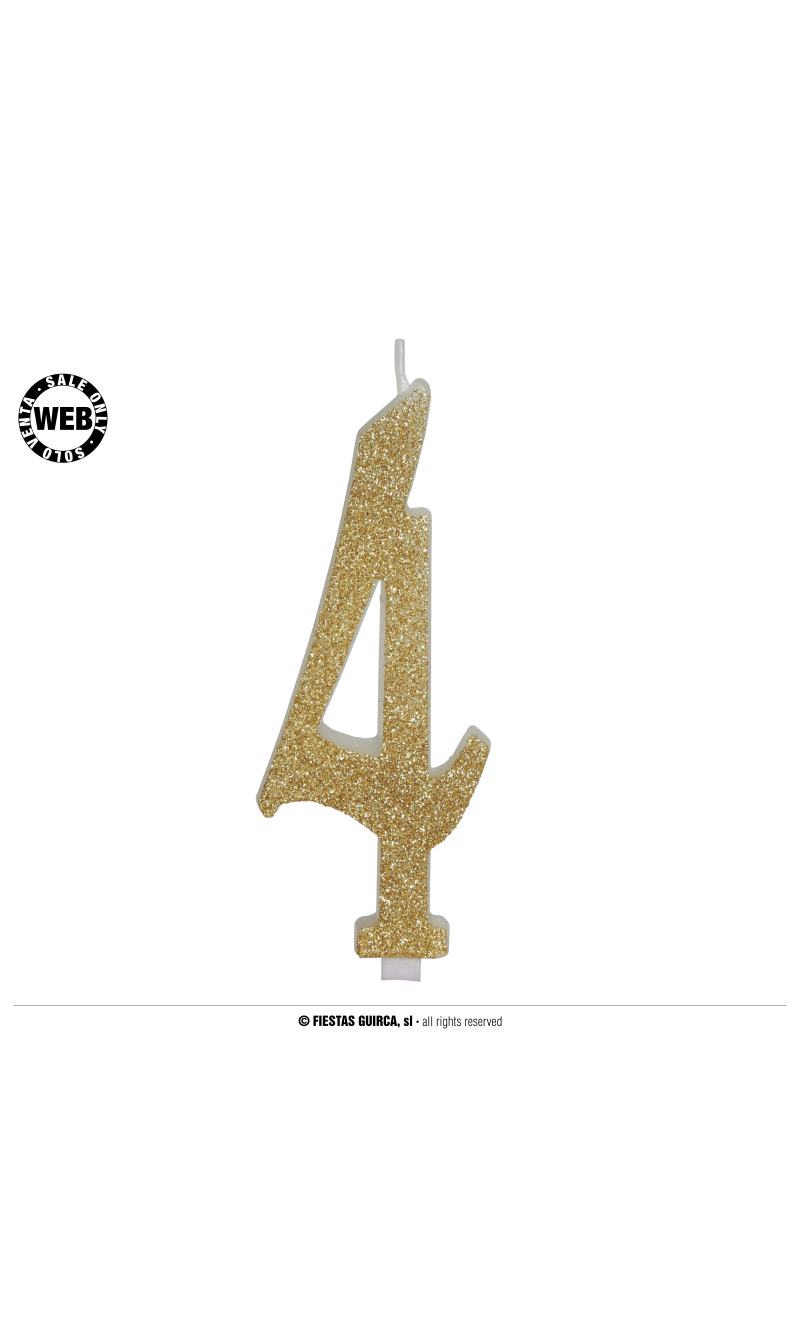 Gold Frosted Candle 12.5cm - No. 4