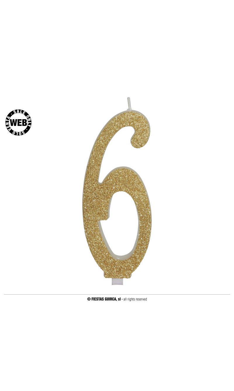 Gold Frosted Candle 12.5cm - No. 6