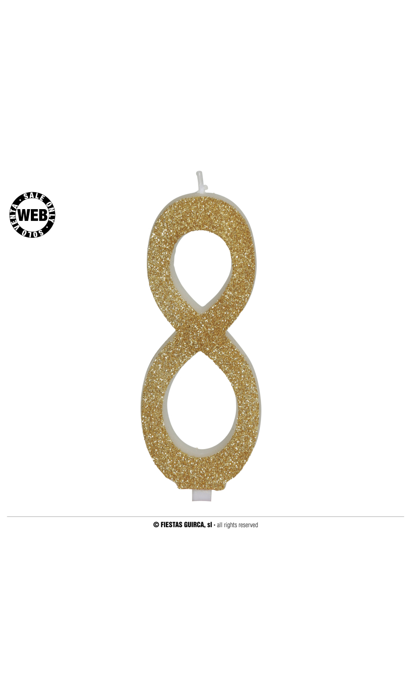 Gold Frosted Candle 12.5cm - No. 8