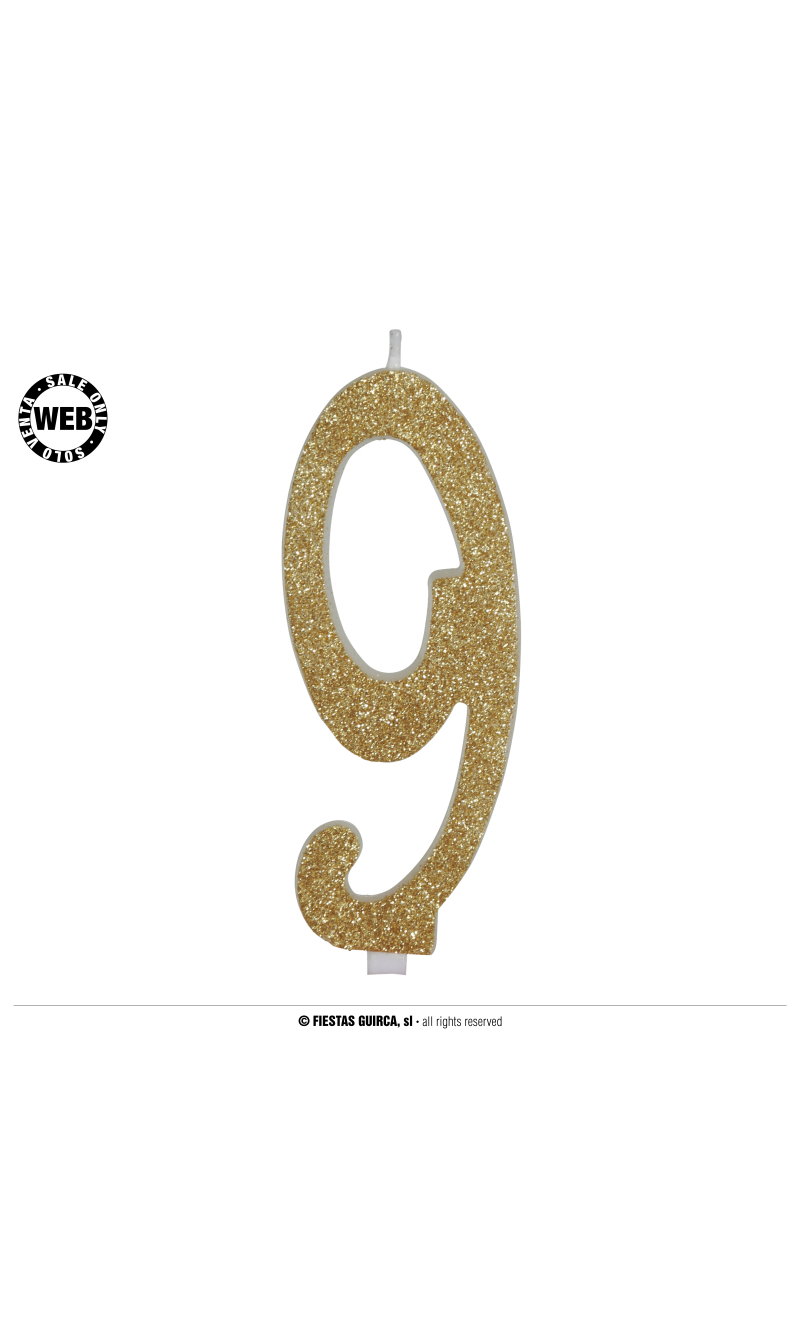 Gold Frosted Candle 12.5cm - No. 9