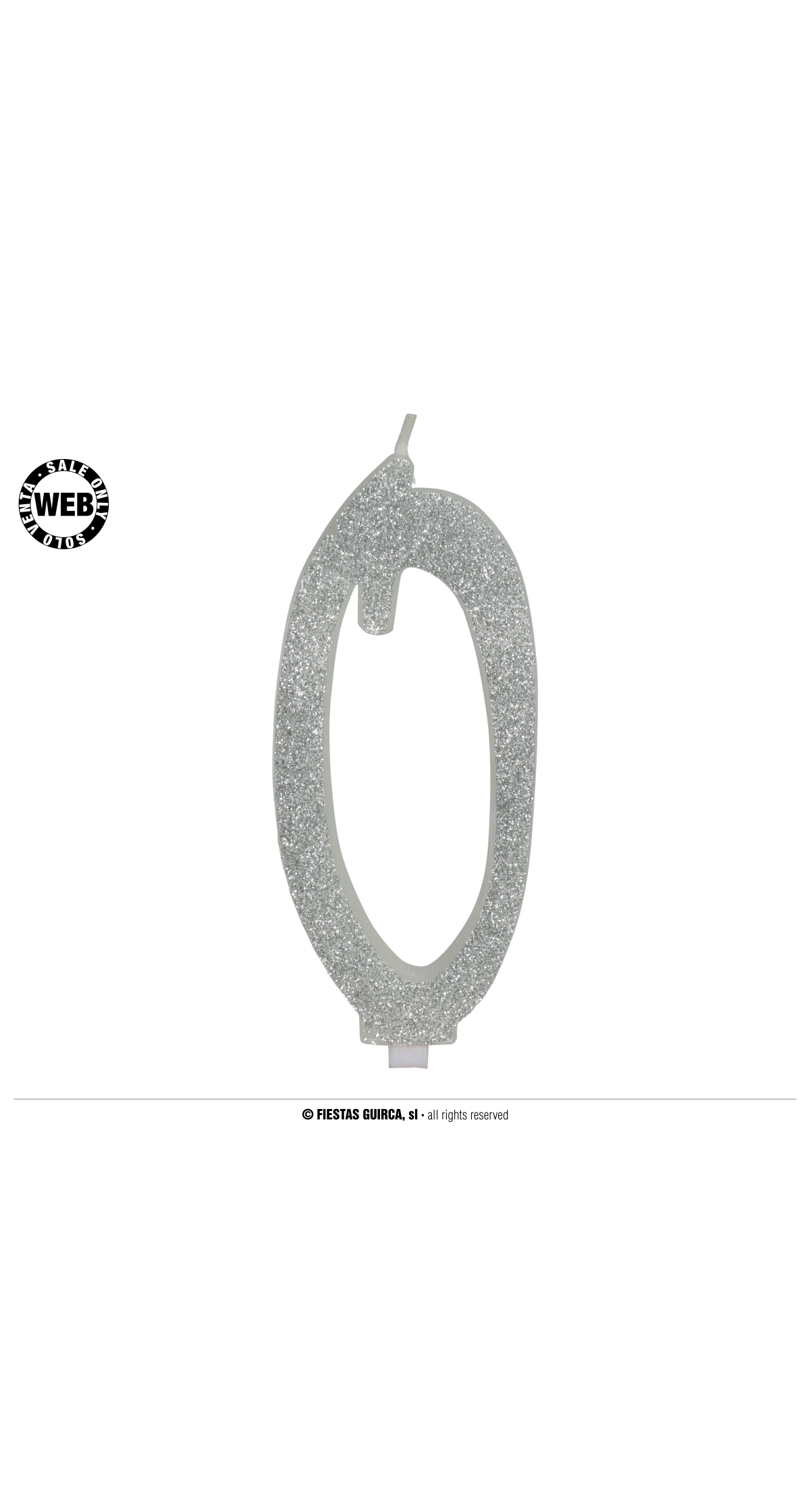 Silver Frosted Candle 12.5cm - No. 0