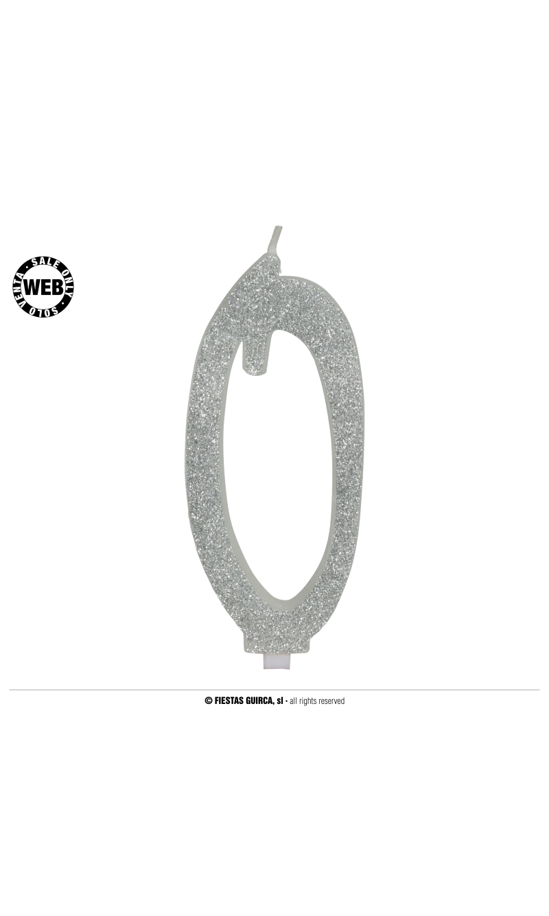 Silver Frosted Candle 12.5cm - No. 0