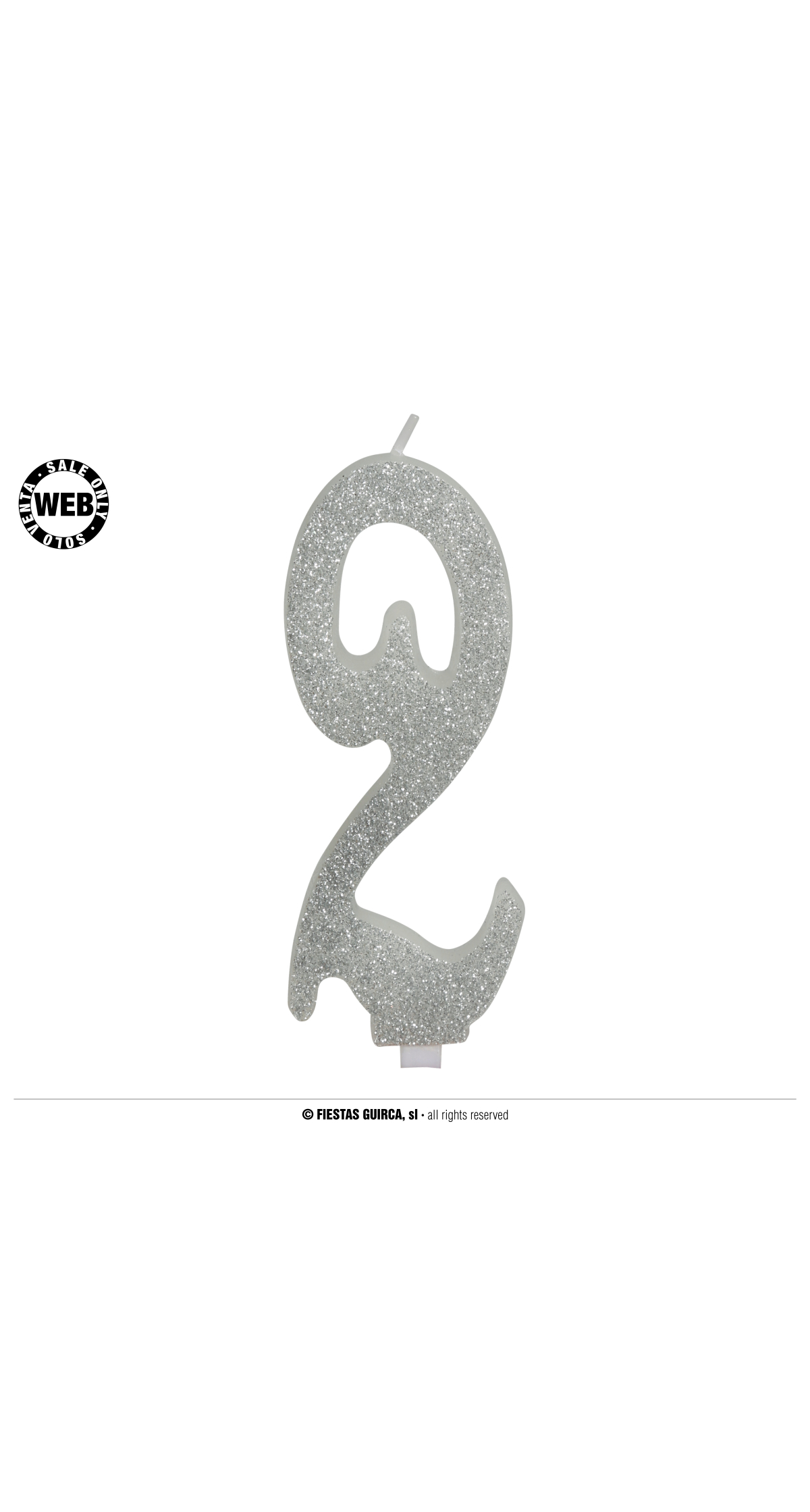 Silver Frosted Candle 12.5cm - No. 2