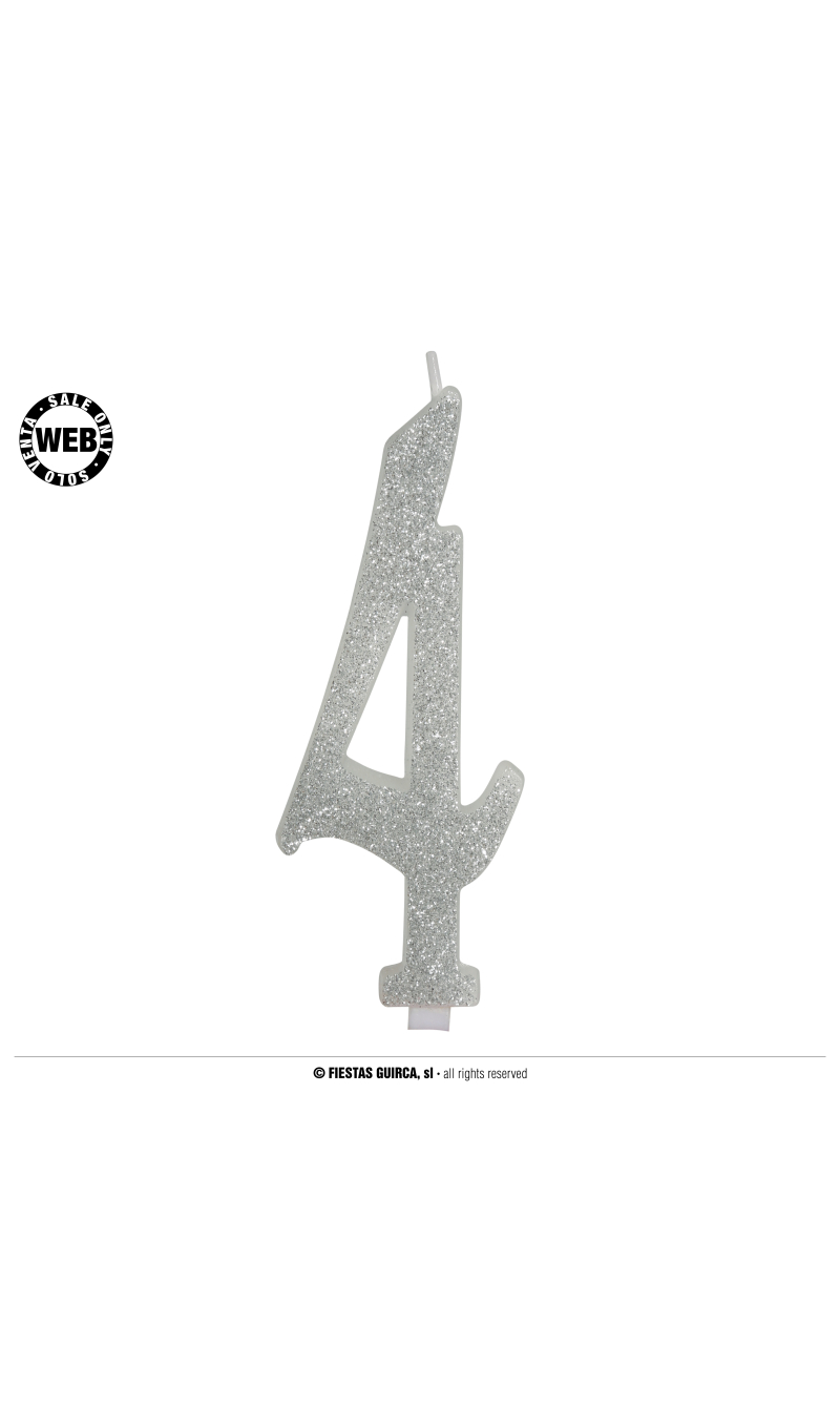 Silver Frosted Candle 12.5cm - No. 4