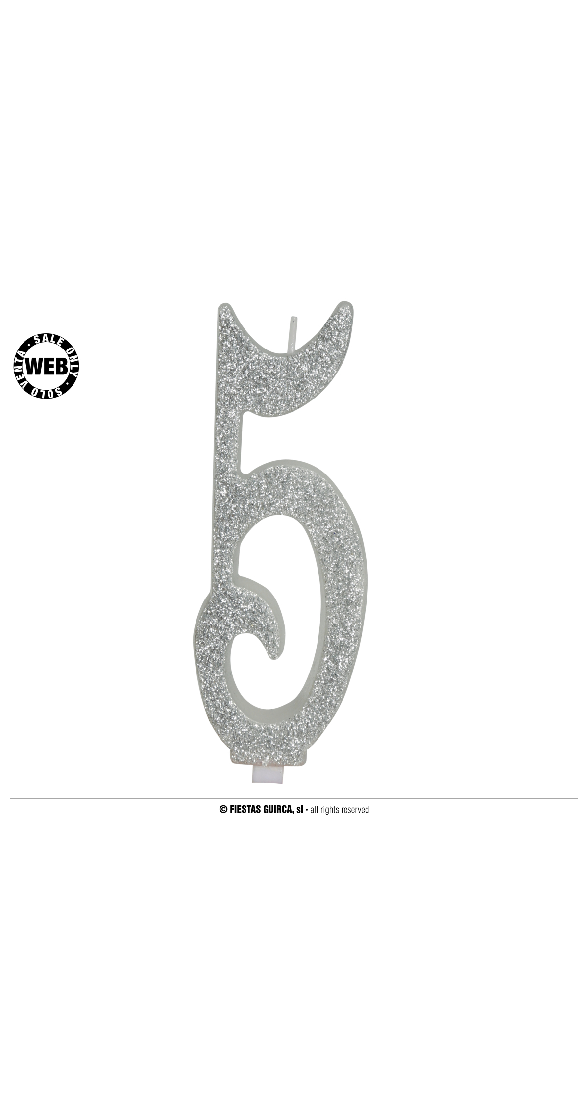Silver Frosted Candle 12.5cm - No. 5