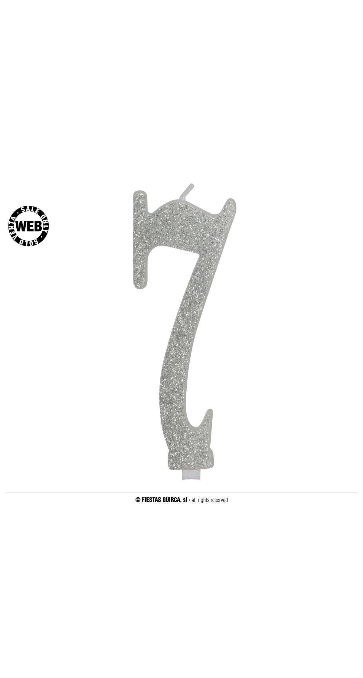 Silver Frosted Candle 12.5cm - No. 7