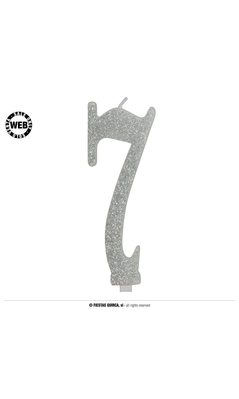 Silver Frosted Candle 12.5cm - No. 7