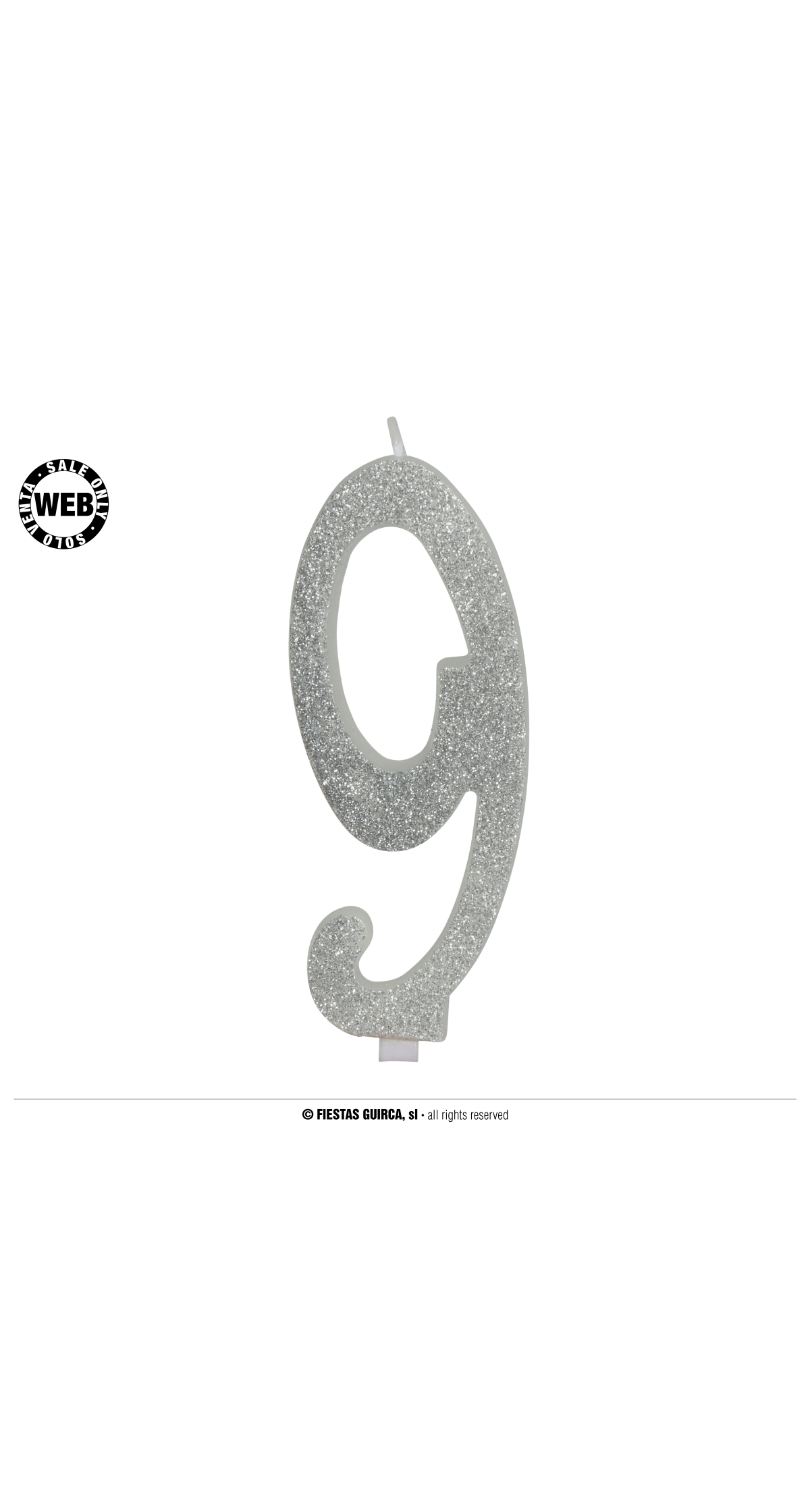 Silver Frosted Candle 12.5cm - No. 9