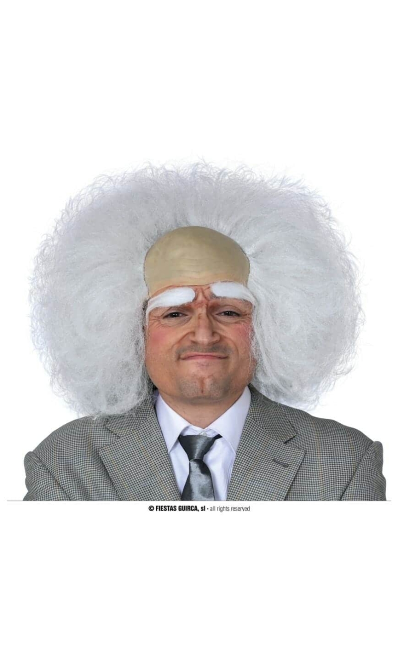 White Bald Scientist Wig - Adult One Size