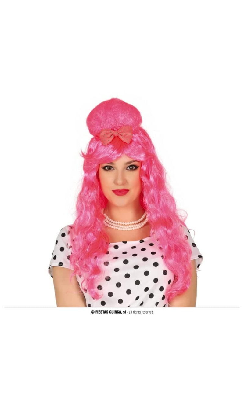 Pink Wig With Lace - Adult One Size