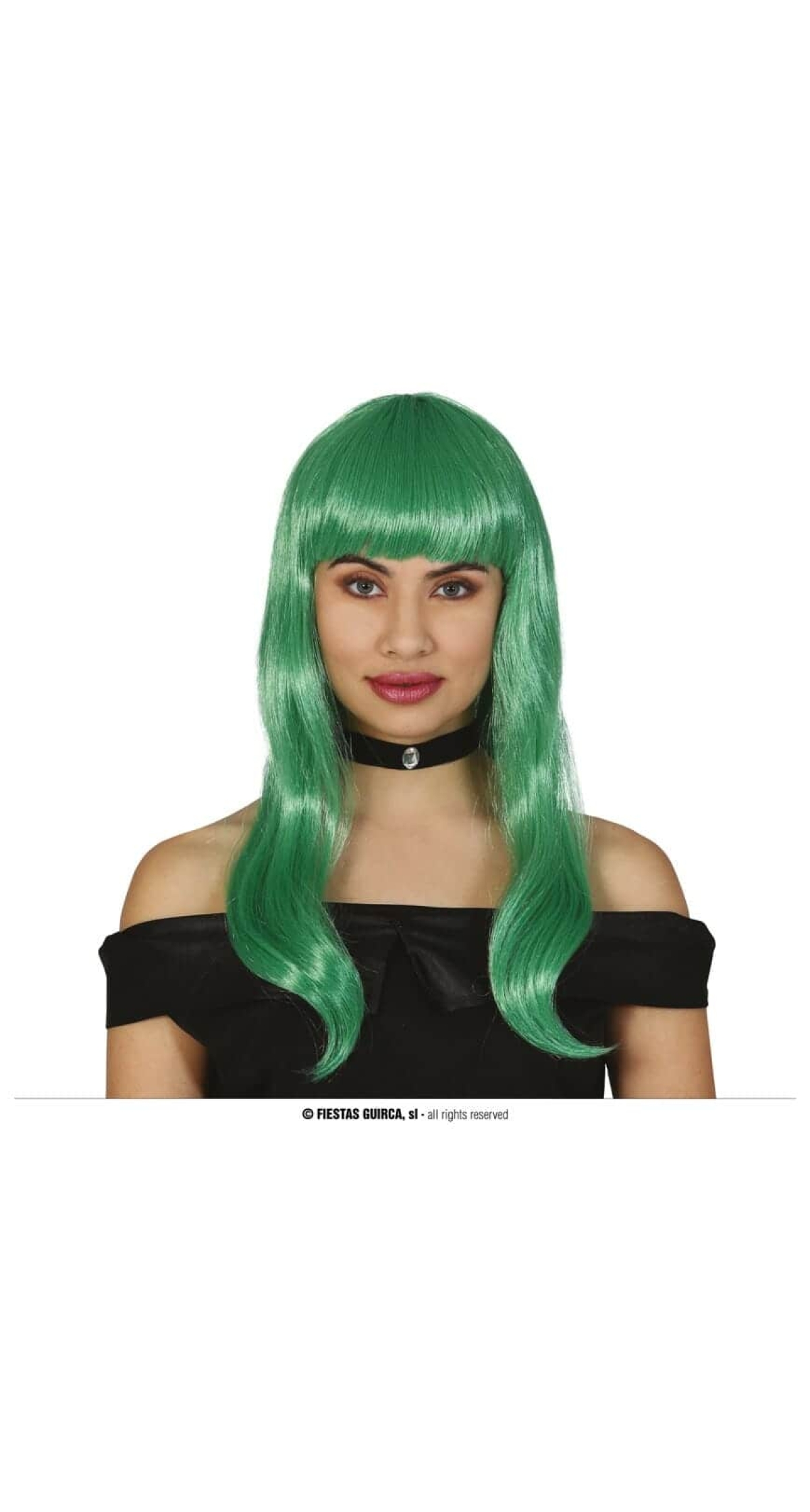 Green Long Wavy Wig - Adult One Size