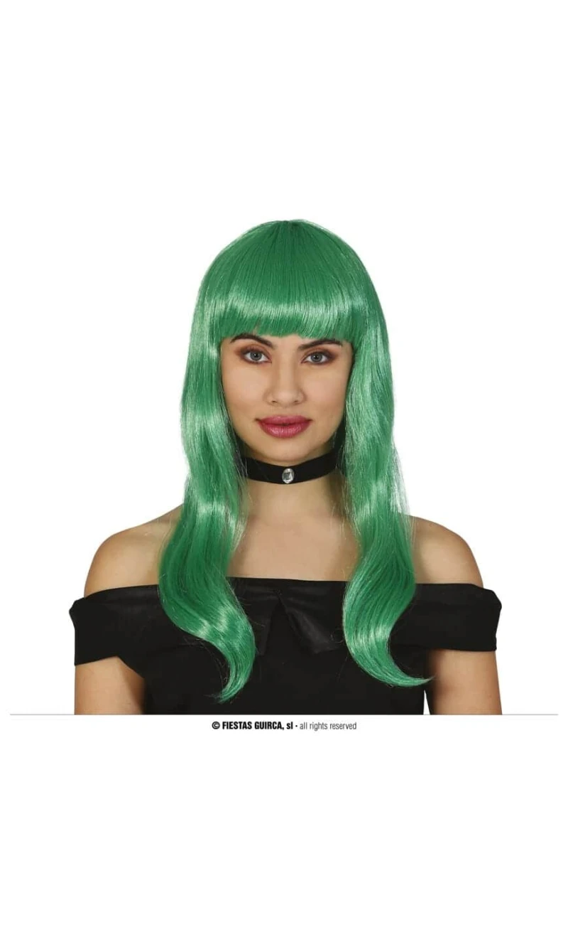 Green Long Wavy Wig - Adult One Size