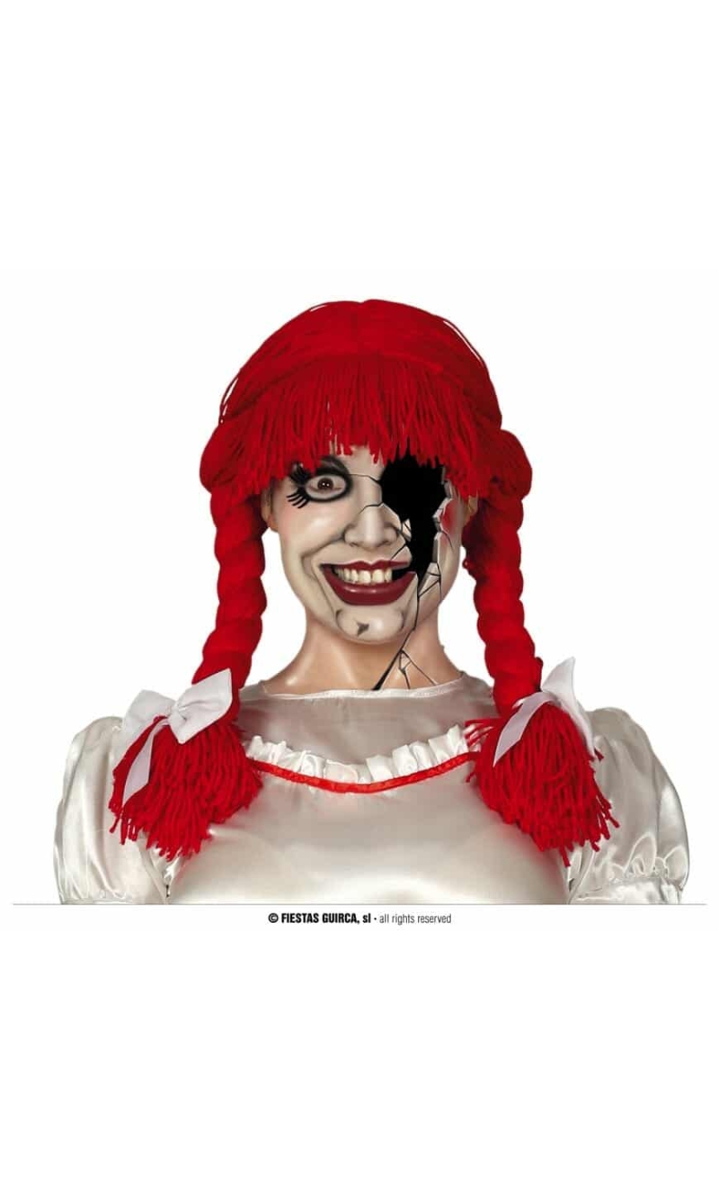 Red Broken Doll Wig - Adult One Size