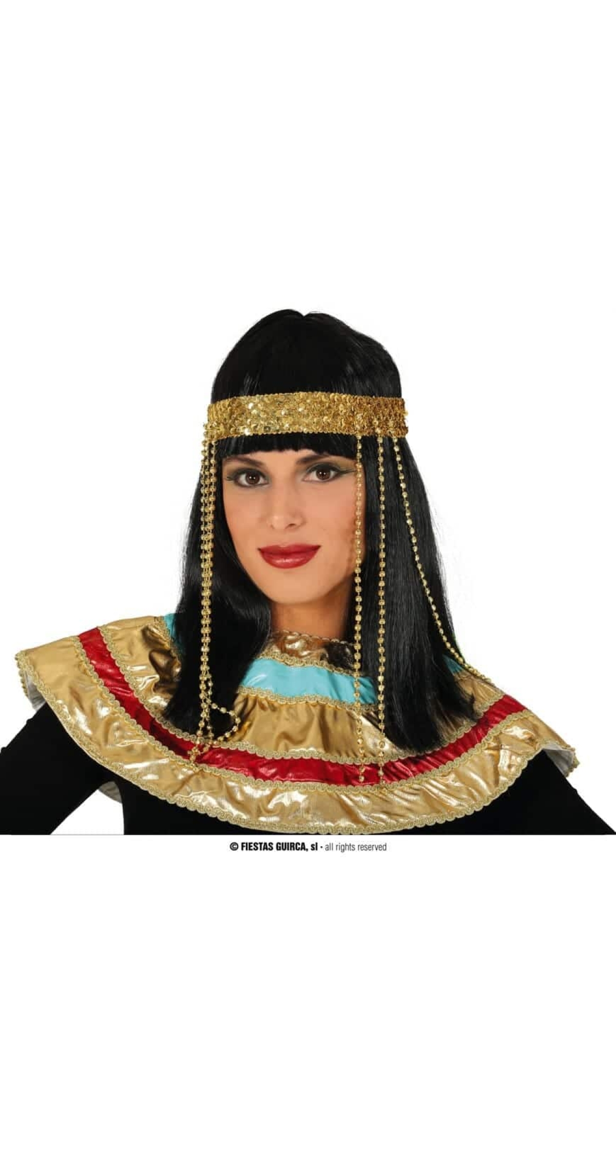 Black Egyptian Wig With Hairband - Adult One Size