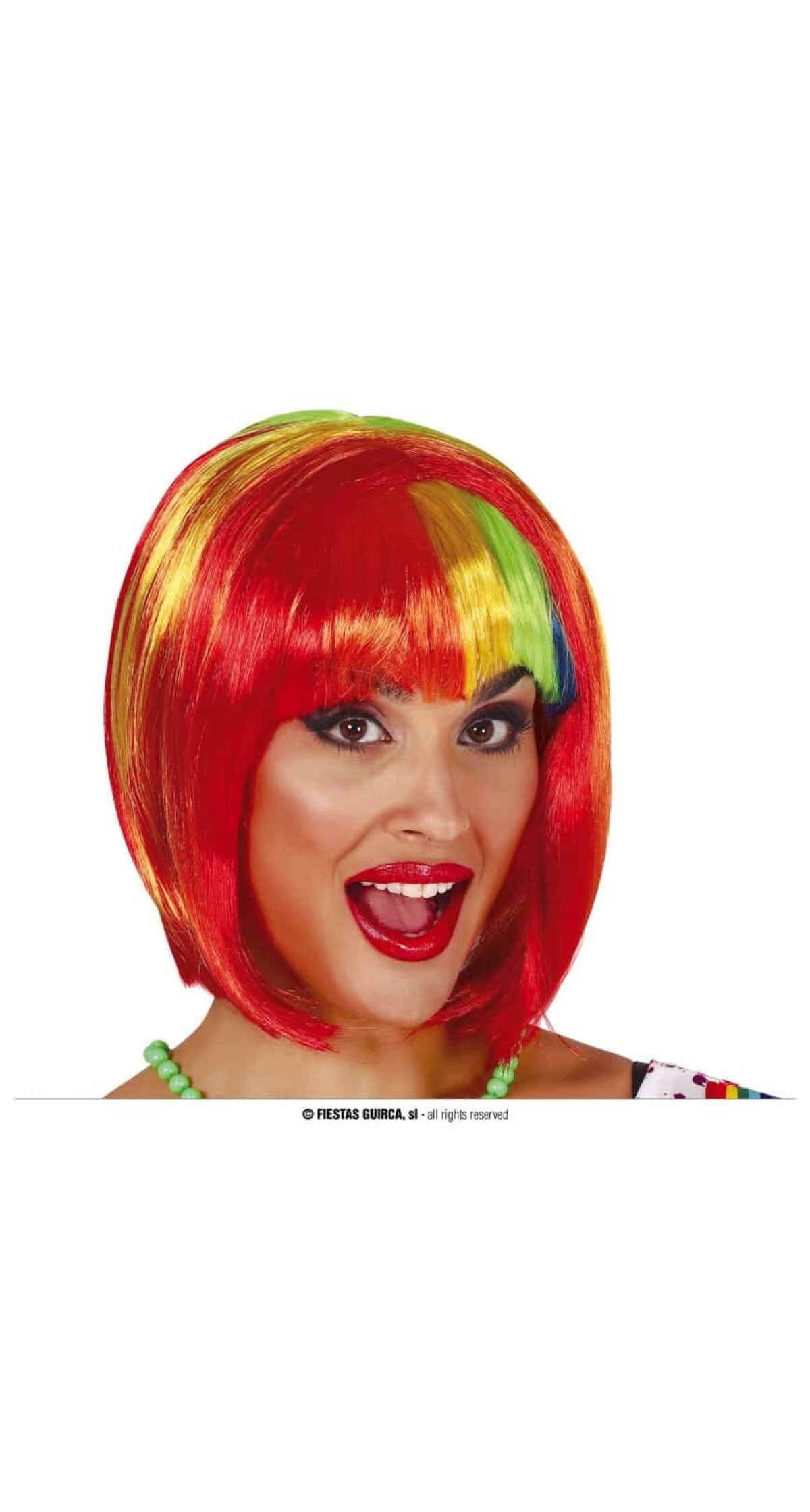 Multicolour Bob Wig - Adult One Size