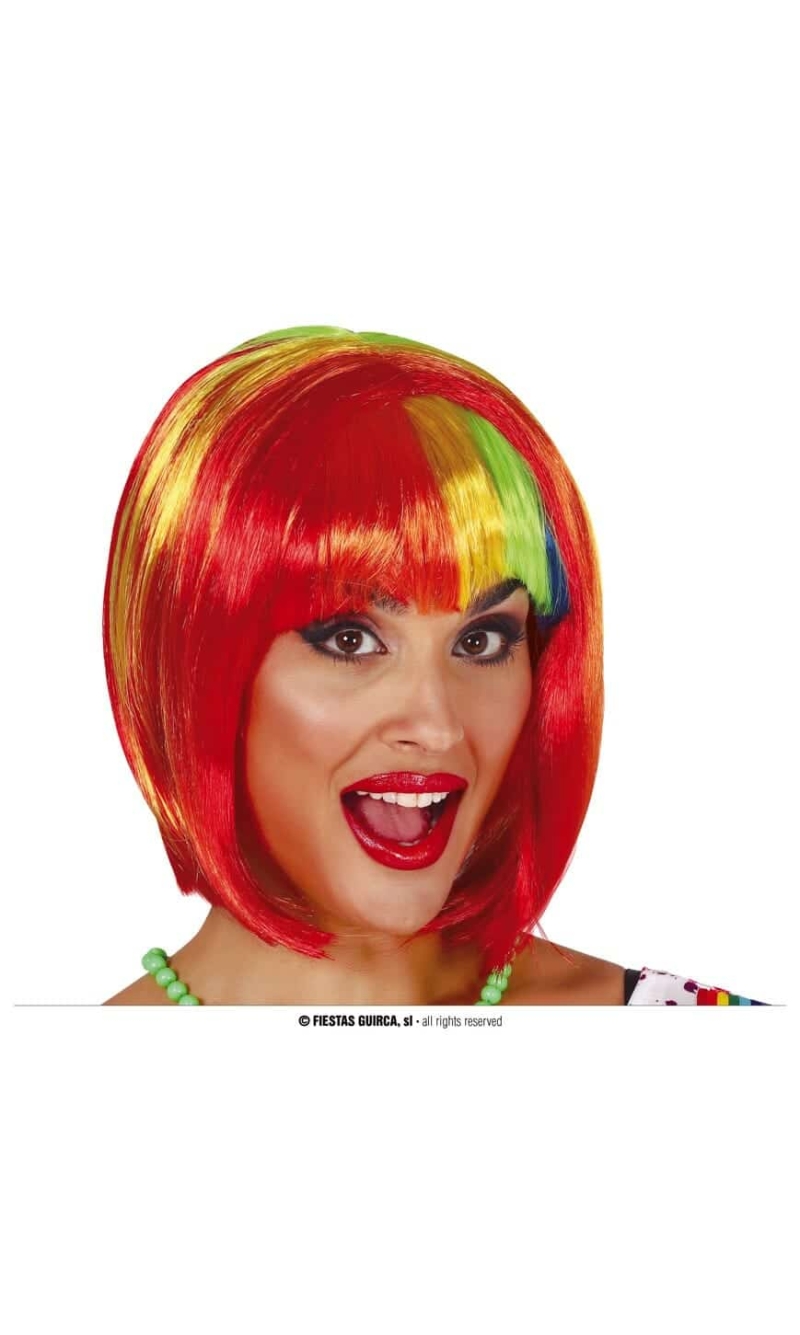 Multicolour Bob Wig - Adult One Size