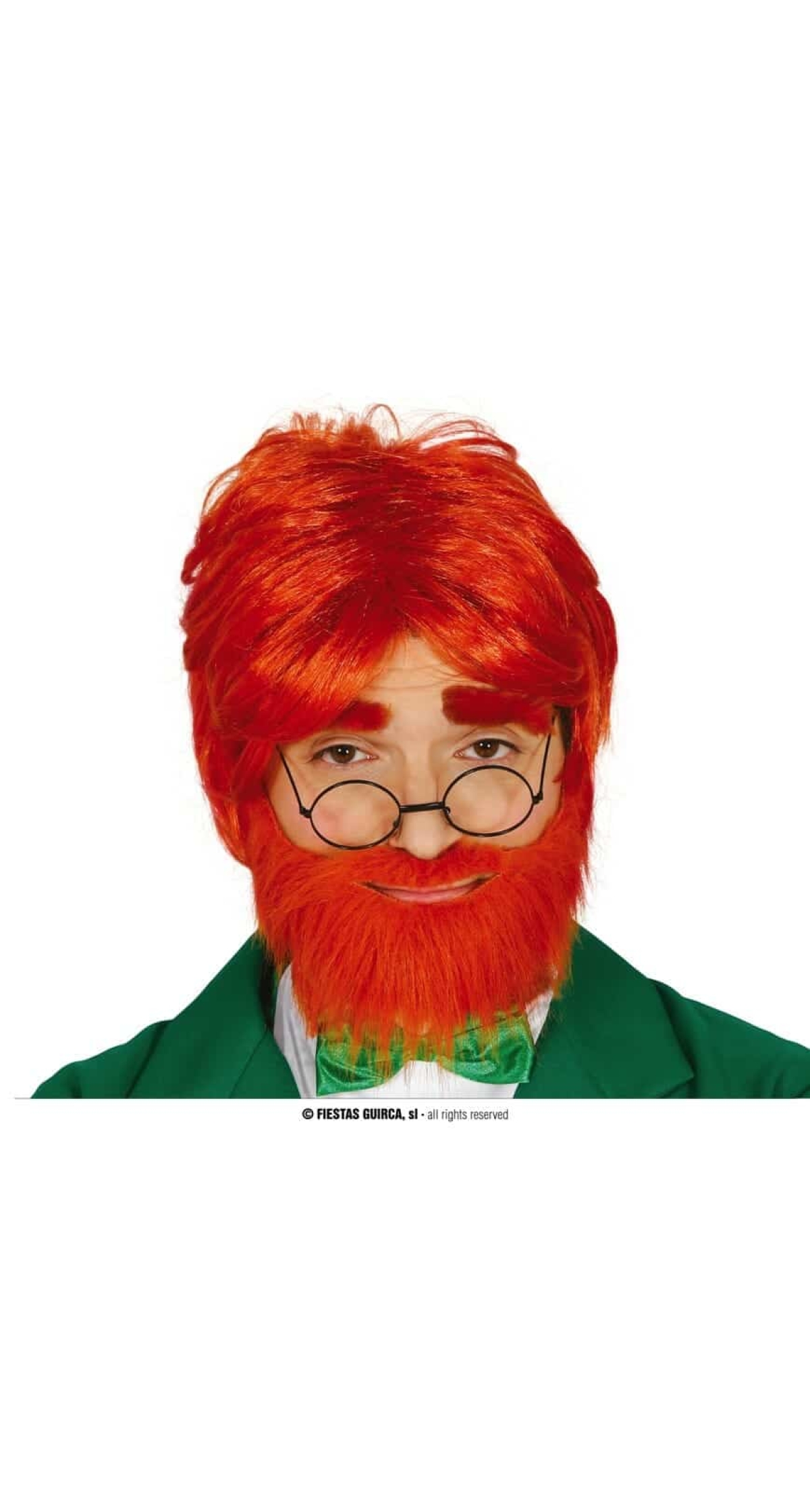 Orange St Patrick's Wig With Beard - Adult One Size