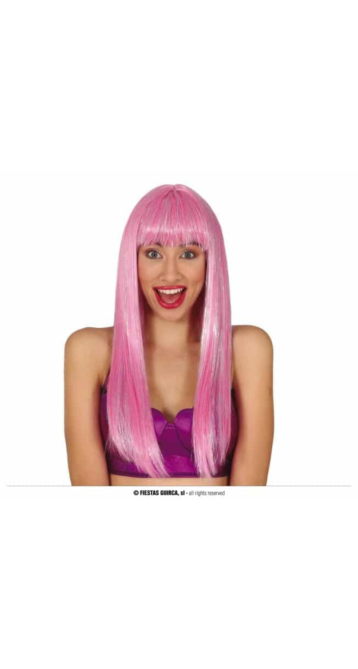 Pink Long Wig - Adult One Size