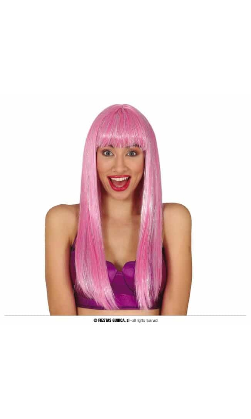 Pink Long Wig - Adult One Size