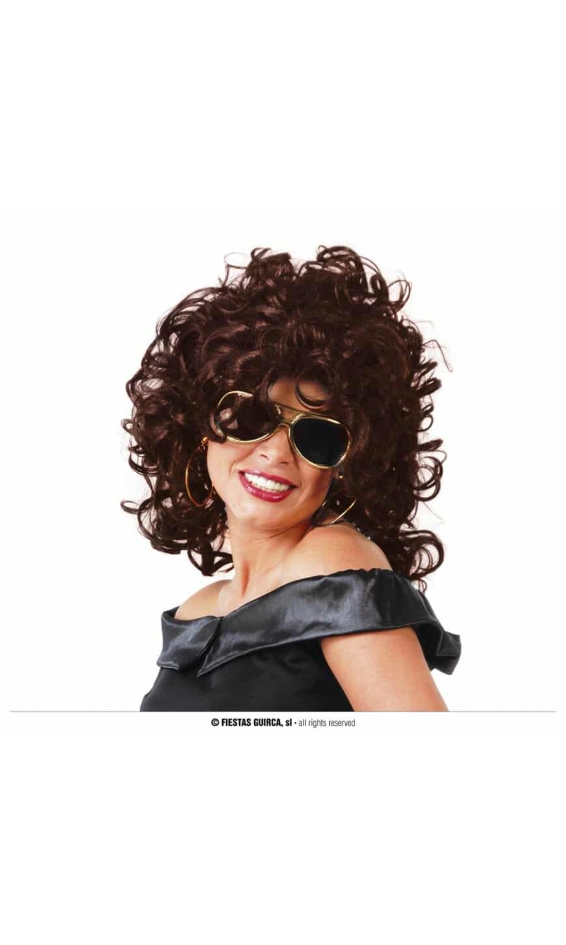 Brown Curly Wig - Adult One Size