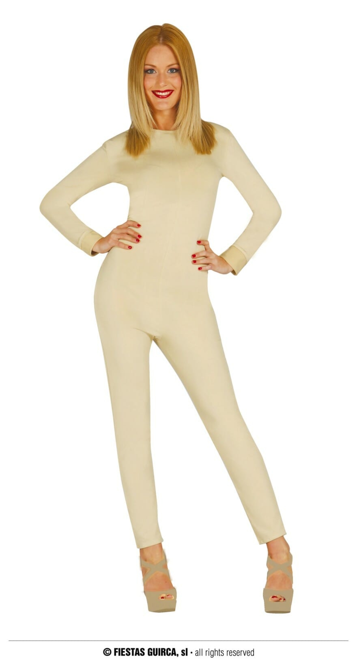 Spandex Bodysuit Flesh Colour - Adult Size M/L