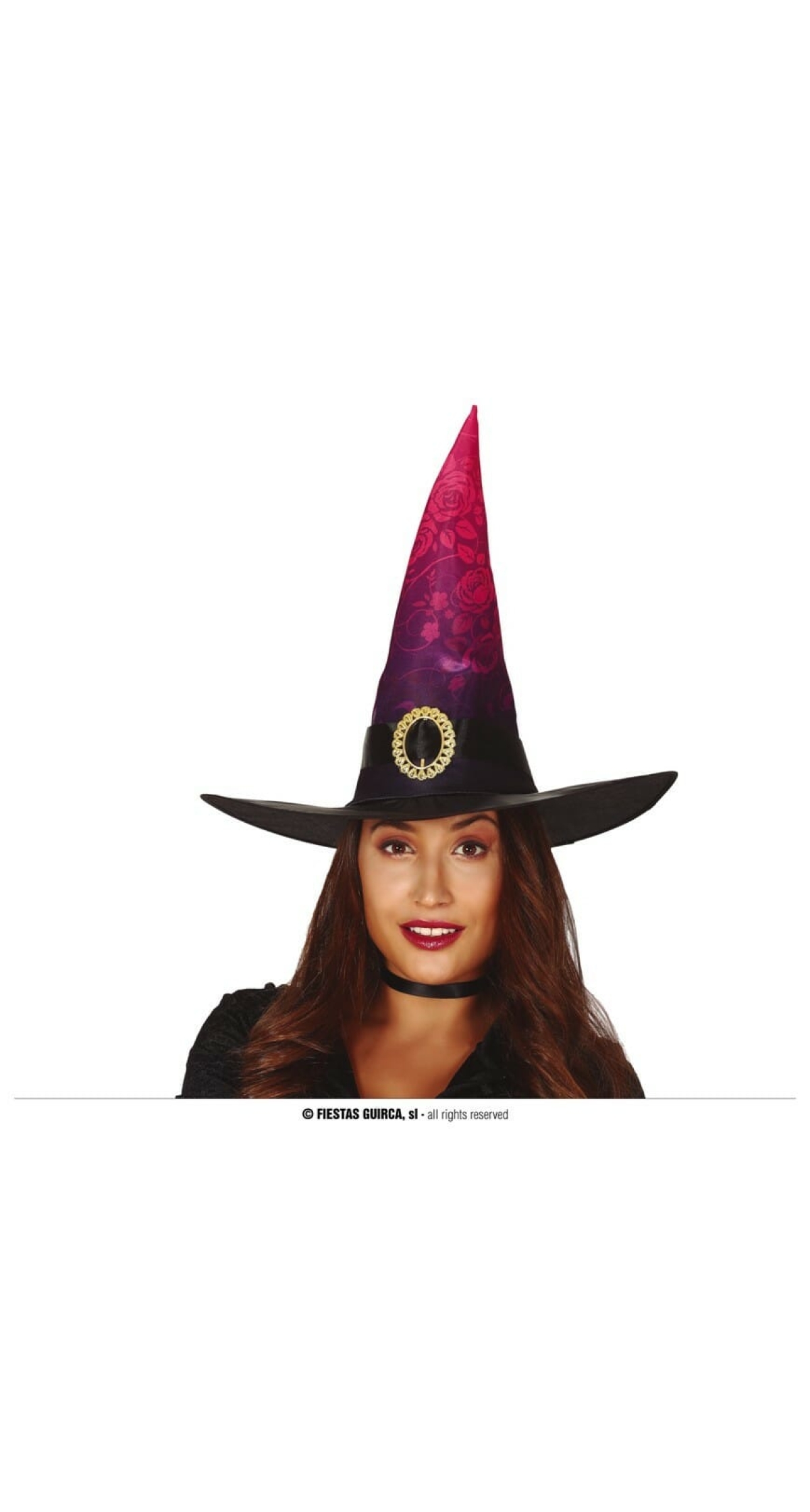 Classy Witch Hat (Black Purple Pink) - Adult One Size