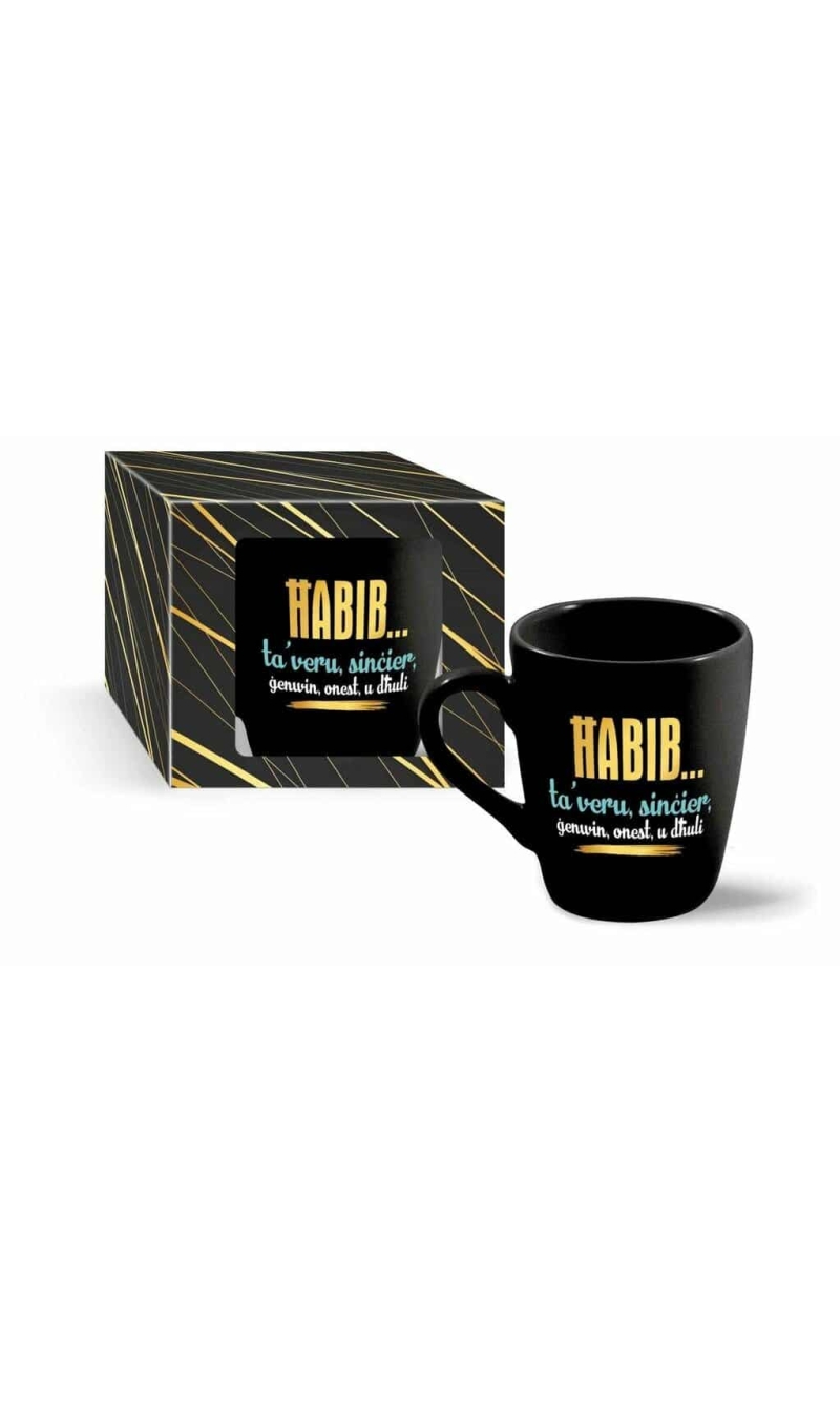 Gold Mug ''Ħabib Ta' Veru Sinċier, Ġenwin, Onest U Dħuli'' - 300ml