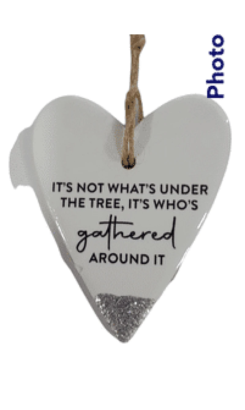 Christmas Ceramic Heart Keepsake - 8cm