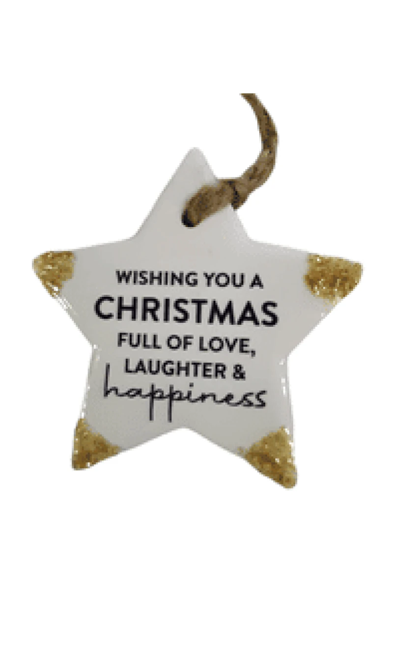 Christmas Happiness Star Keepsake  - 8cm