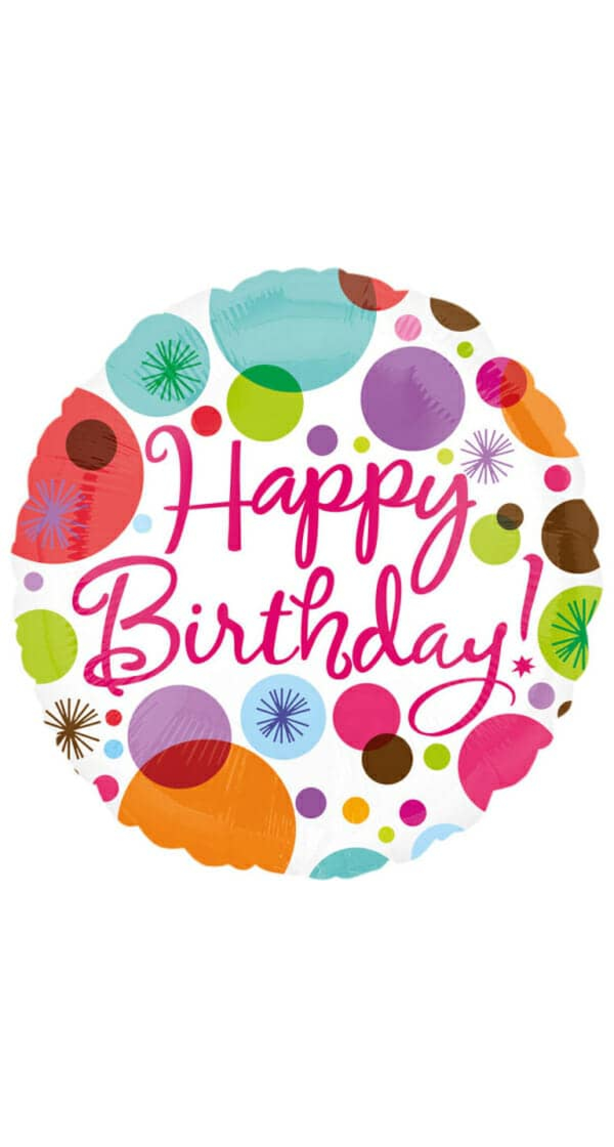 Happy Birthday Polka Dots Foil Balloon - 17"/43cm