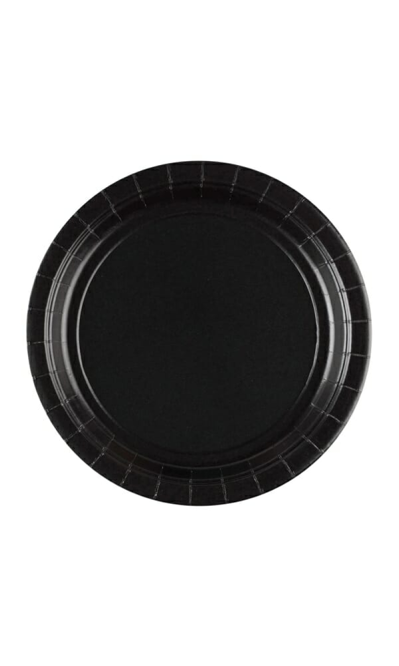 Black Paper Plates 23cm - 8pk