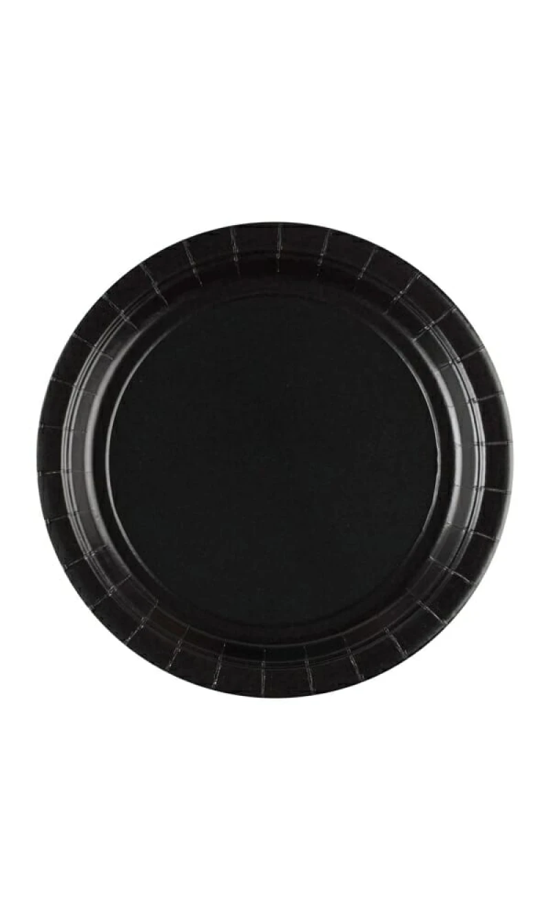 Black Paper Plates 23cm - 8pk