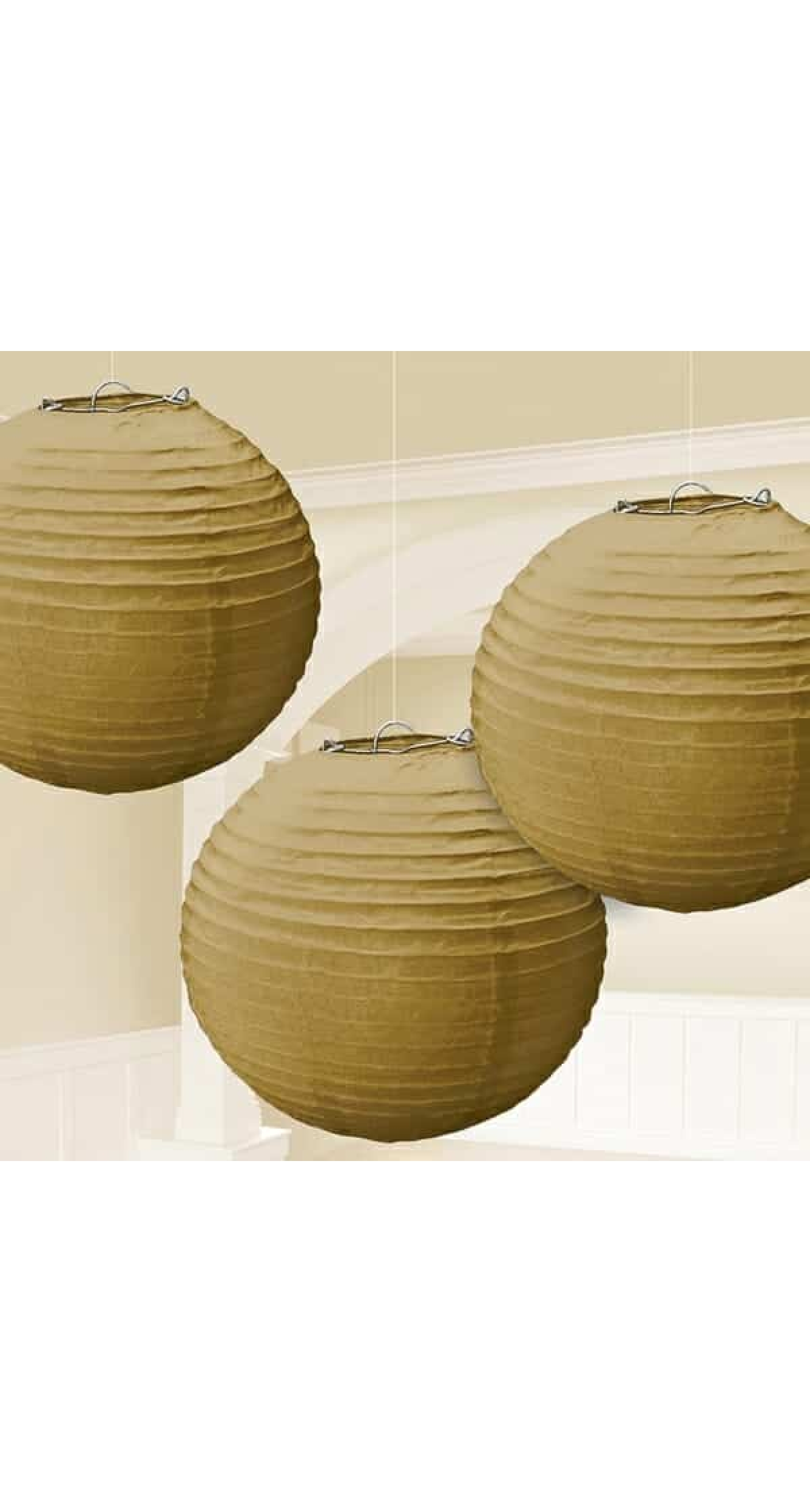 Gold Lantern Paper Decorations 20.4cm – 3pk