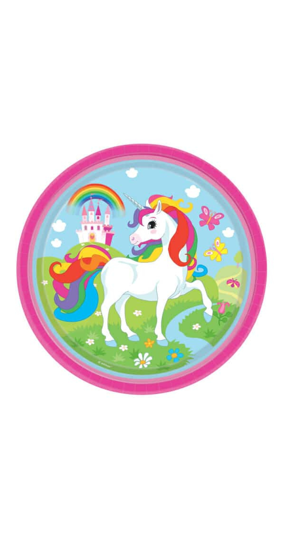 Unicorn Round Paper Plates 23cm - 8pk